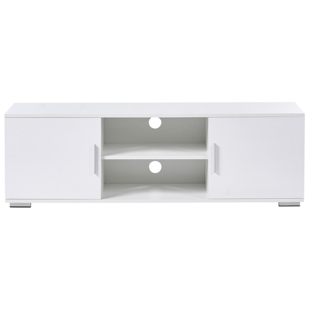 TV STOLEK Bílý Chilliwack - bílá/tmavě šedá, kompozitní dřevo (140/42/40cm) - Beliani
