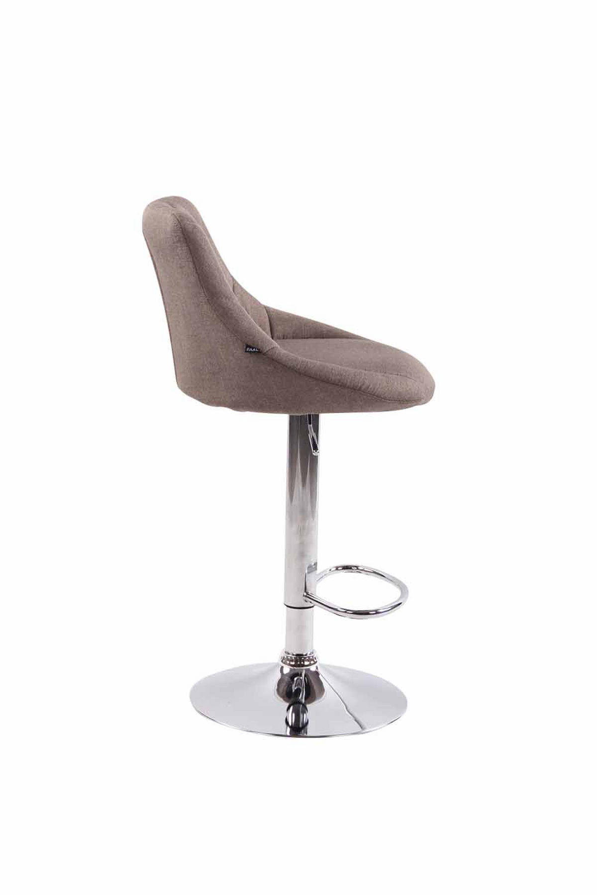 BARHOCKER 2er Set Stoff taupe - Taupe/Chromfarben, Textil/Metall (46/83/49cm) - CLP