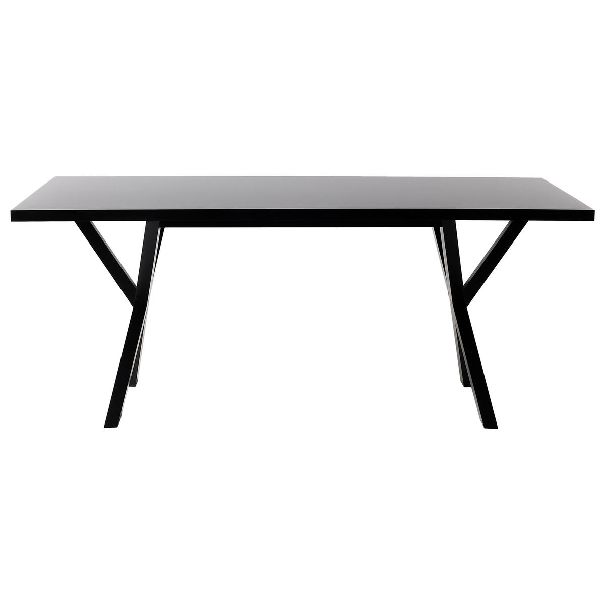 ESSTISCH 180/100/75 cm Schwarz Rechteckig Lisala - Schwarz, Holzwerkstoff (180/100/75cm) - Beliani