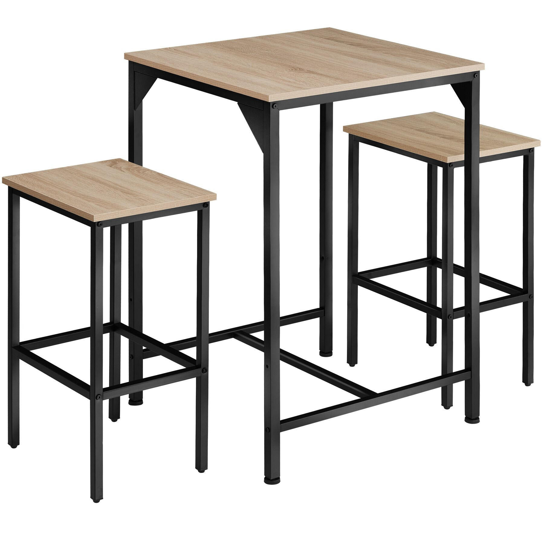 BARSET Inverness,mit höhenverstellbaren Kunststofffüßen,Industrial Holz hell, Eiche Sonoma - Naturfarben, Holzwerkstoff (60/91/120cm) - tectake