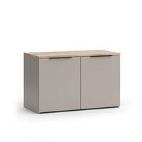 KOMMODE Wido Greige 80 x 50 cm mit 2 Türen - Greige/Sonoma Eiche, Holzwerkstoff (80/50/40cm) - Vicco