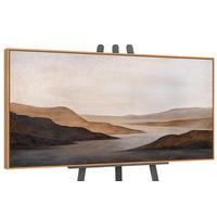 GEMÄLDE Sanfter Sonnenaufgang Schattenfugenrahmen Eichefarben 120x60 cm - Eichefarben, Holz (120/60cm) - YS-art gallery