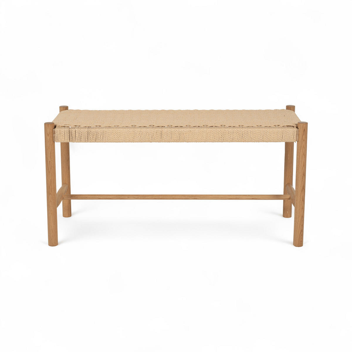 SITZBANK 90/36/45 cm Rattan / Eiche Wildeiche - Honigeiche/Eichefarben, Holz/Papier (90/45/36cm) - Furnhouse
