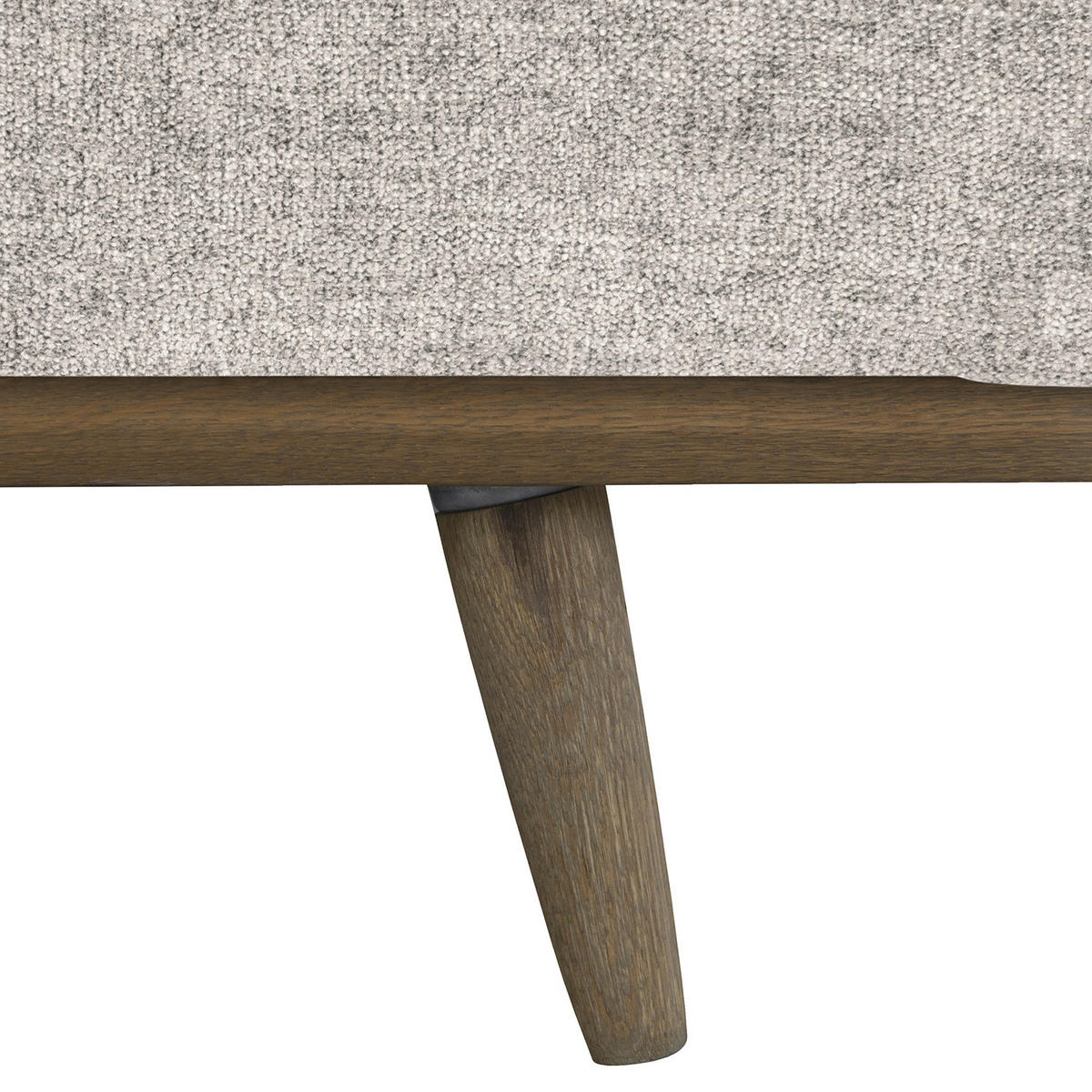 HOCKERBANK - Eichefarben/Grau, Eichenholz/Textil (180/43/81cm) - home24