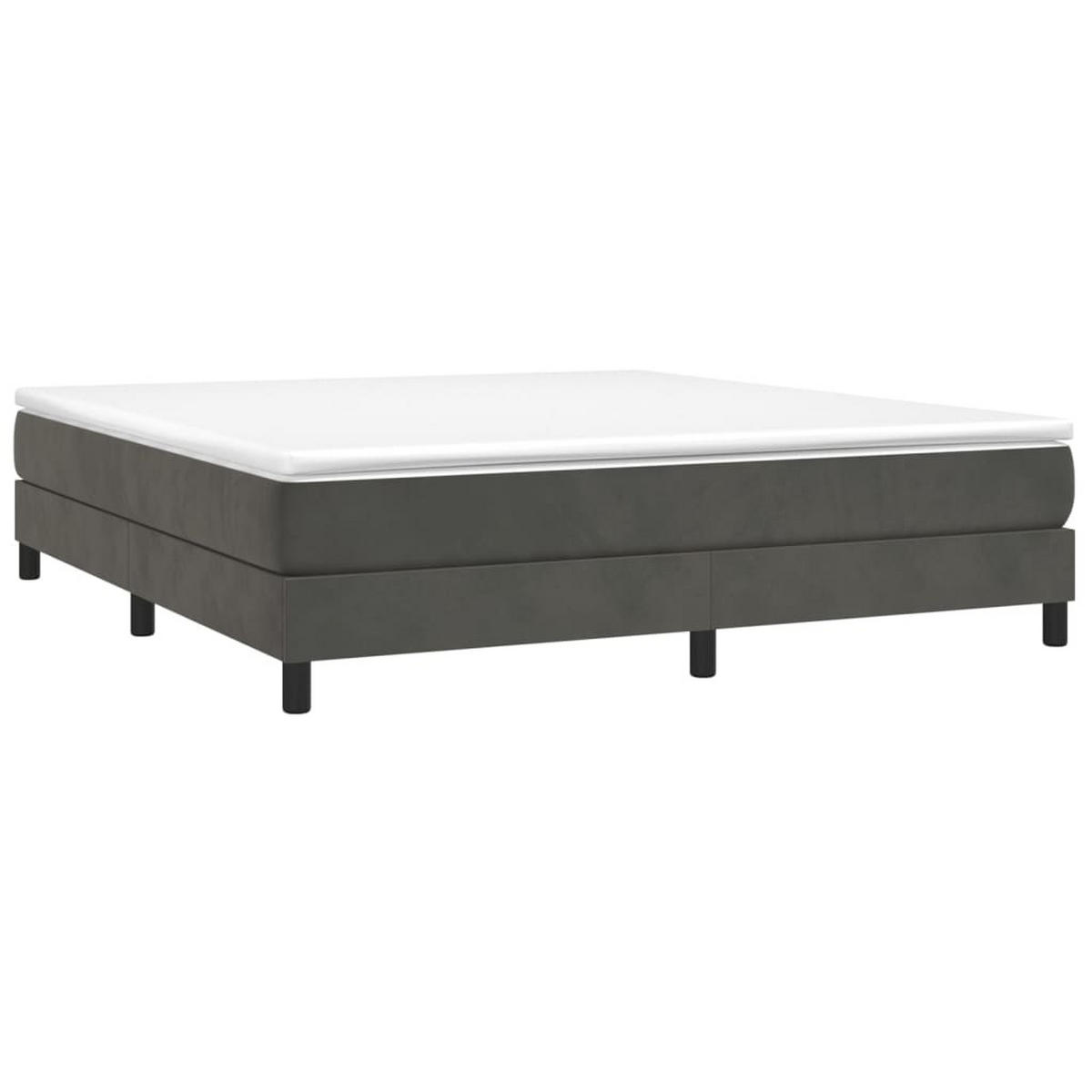 BOXBETTGESTELL Dunkelgrau 180/200 Cm Samt - Dunkelgrau, Textil (180/200cm) - vidaXL