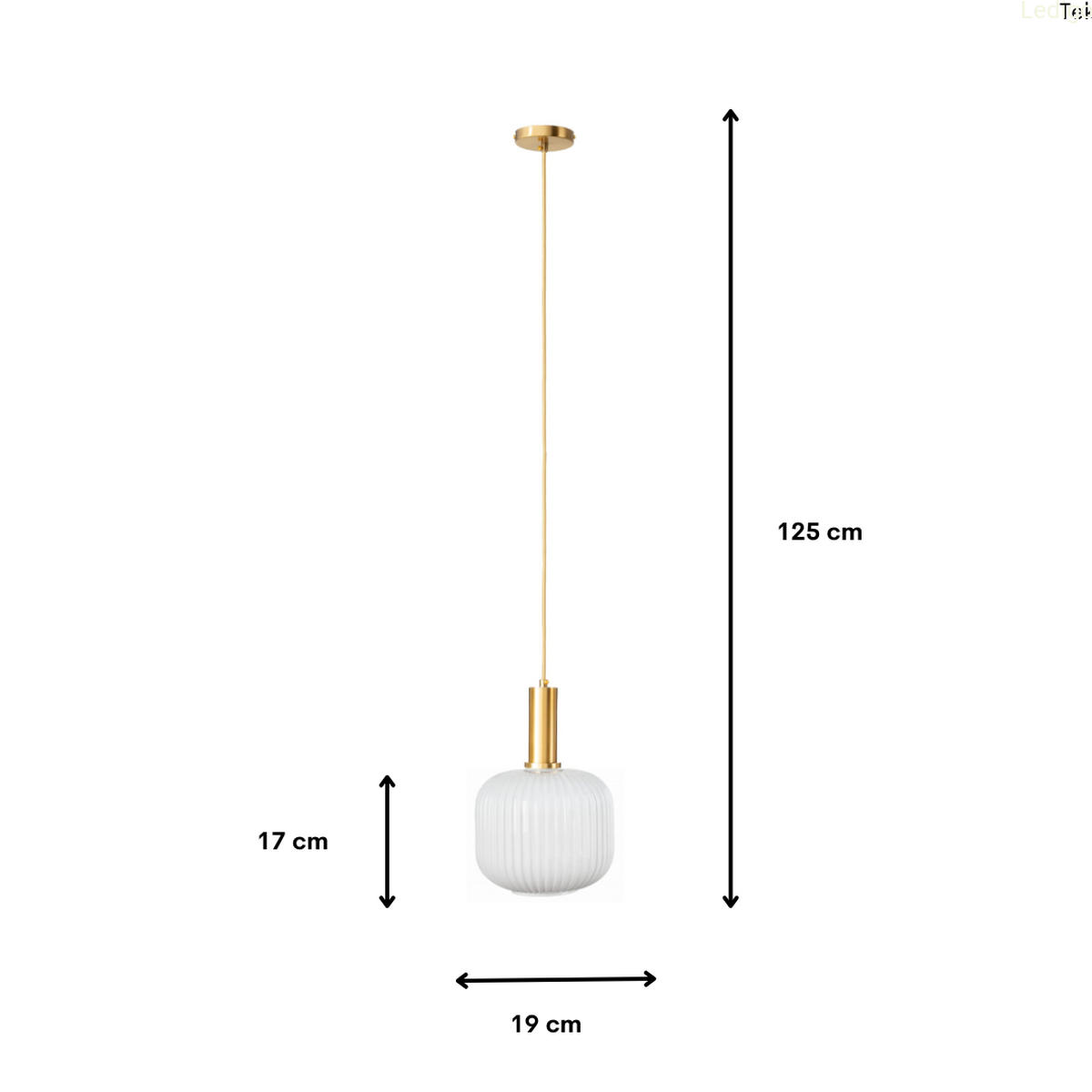 PENDELLEUCHTE Paris - Goldfarben/Weiß, Glas/Metall (17/17/125cm) - kiki design