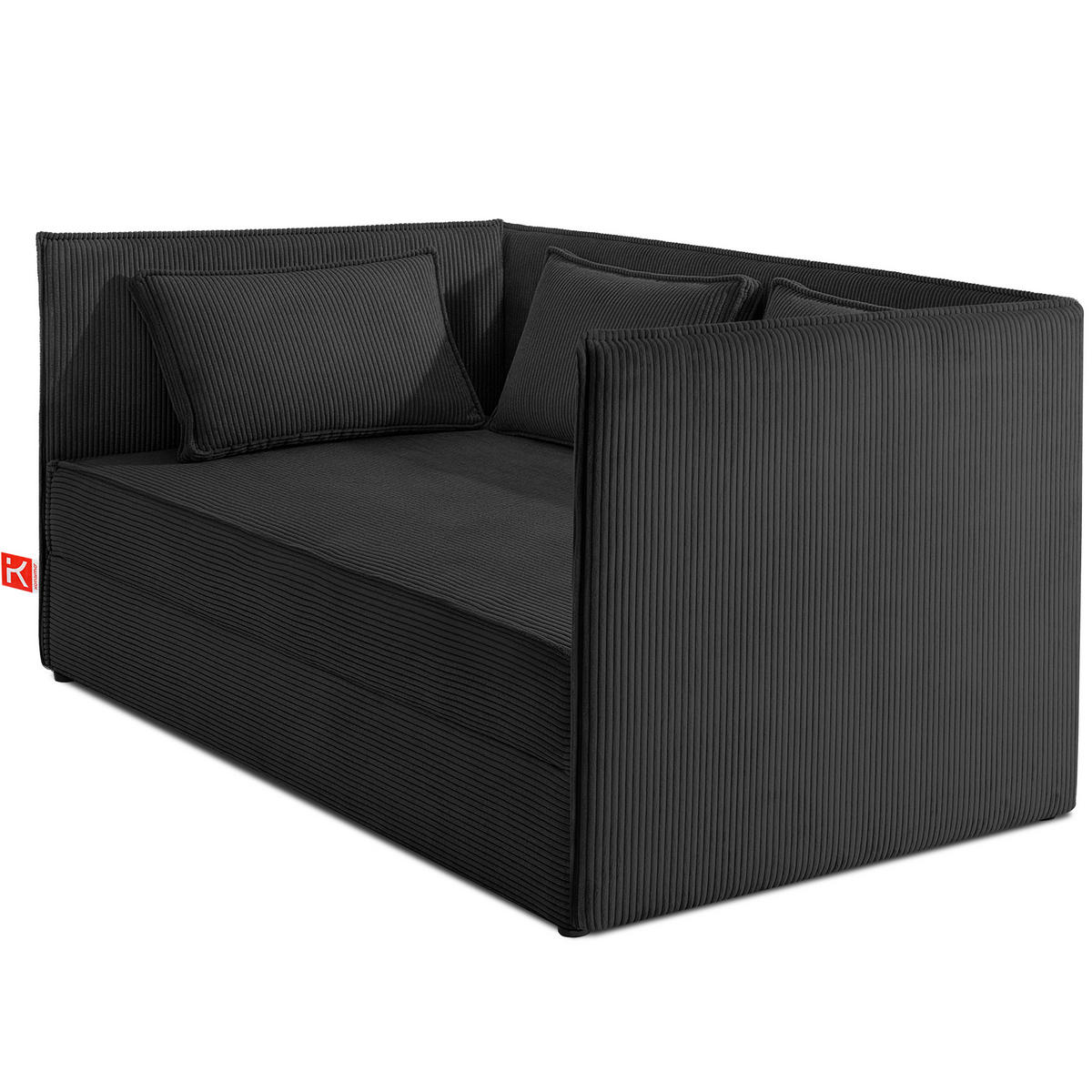 JUGENDBETT ROTI Einzelbett mit Bettkasten, 90x200cm, Bett mit Bonellmatratze, mit Rückenlehne - Dunkelgrau/Schwarz, Holz/Holzwerkstoff (92/200cm) - KONSIMO®