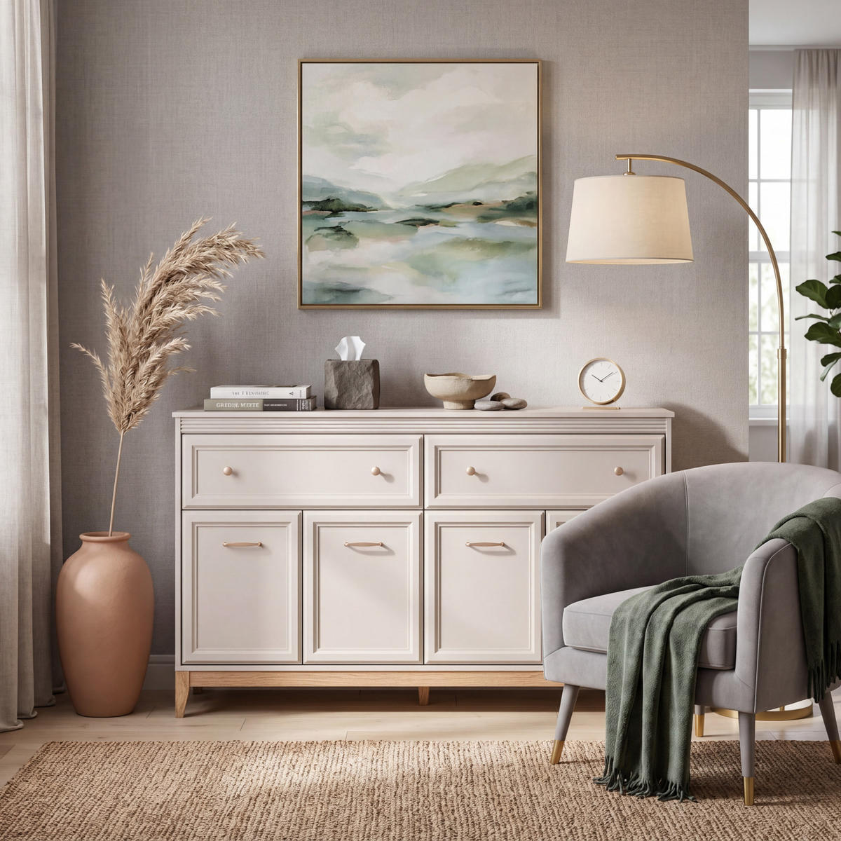KOMMODE Windsor W-2 179 x 100 x 40,5 cm Kaschmir - Kaschmir/Eichefarben, Eichenholz/Holzwerkstoff (179/100/40.5cm) - Koseto
