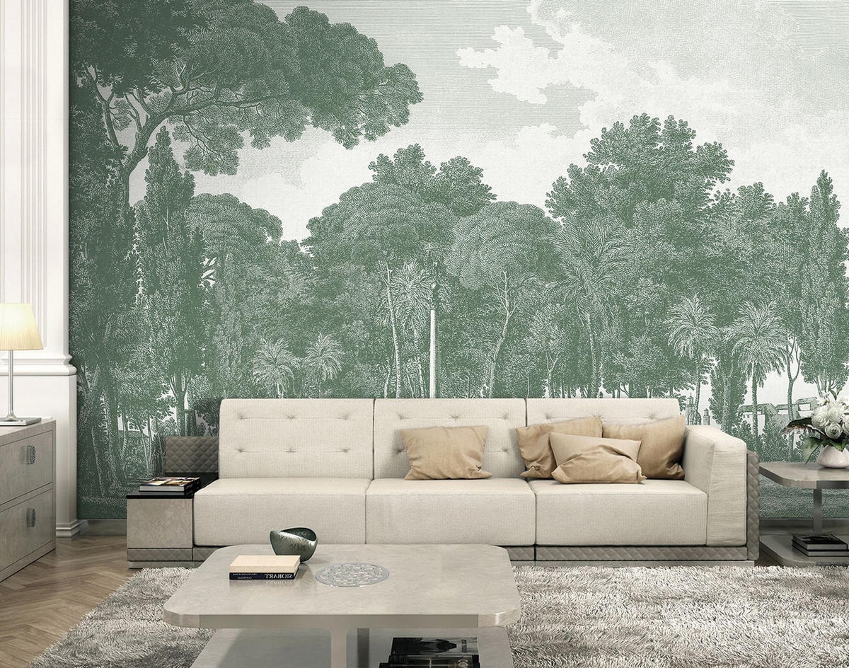 FOTOTAPETE Wald 424 x 280 cm - Grün, Papier (424/280cm) - Sanders & Sanders