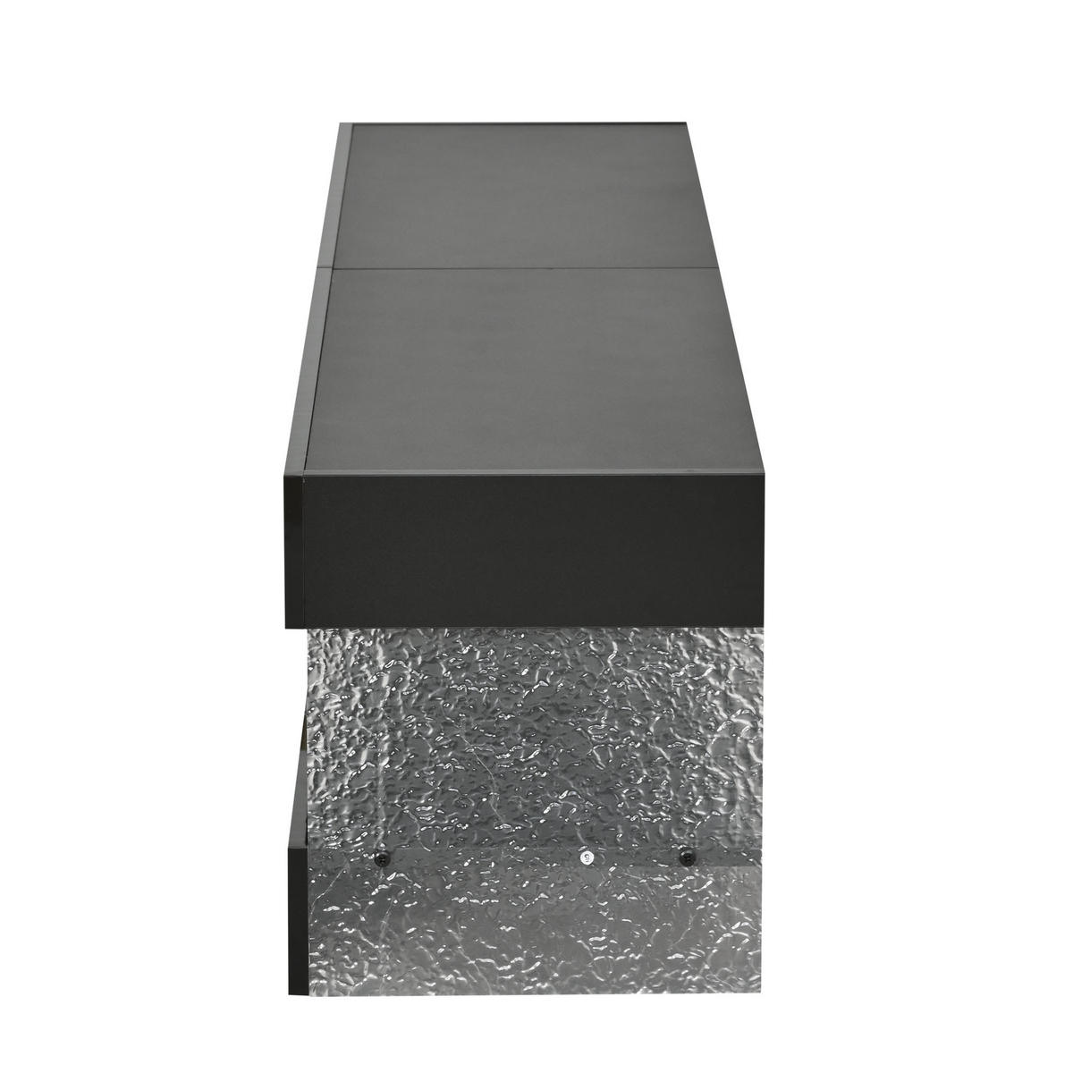 TV-SCHRANK schwarz mit Acryl-Seitenwänden, zwei Schubladen und LED-Beleuchtung 152 × 35 × 40 cm aus Spanplatte - Schwarz, Holzwerkstoff (152/40/35cm) - Luhomfu