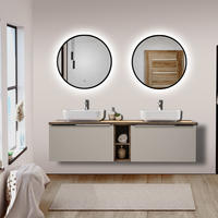 BADMÖBEL-SET 9-TLG. Puebla-56 - Beige, Holzwerkstoff (180/200/46cm) - Lomado