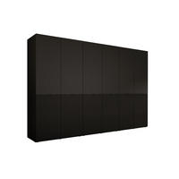 KLEIDERSCHRANK, Graphitschwarz, 300 x 200 x 51 cm - Graphitfarben, Holzwerkstoff (300/200/51cm) - 3XE LIVING