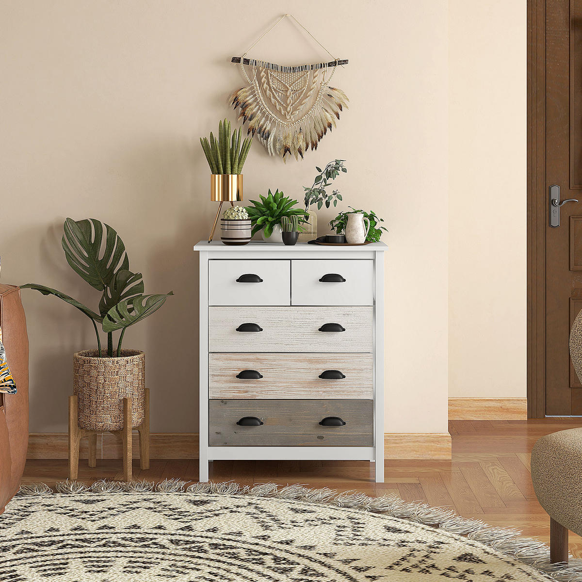 AUFBEWAHRUNGSSCHRANK, MDF, Weiß, 70 x 38 x 85 cm - Weiß, Metall (38/85/70cm) - HOMCOM