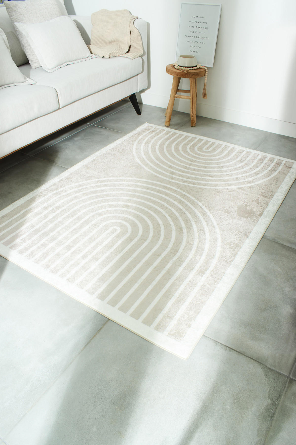 TEPPICH mit Bogenmuster in Beige Grege 120x160 cm - Beige, Textil (120/160cm) - Nazar Rugs