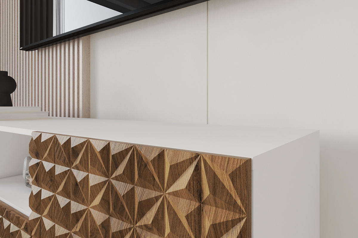 LOWBOARD VIRA-S 140x40x41 cm - Weiß / Katania - Eiche Wotan/Schwarz, Holzwerkstoff (140/50/41cm) - ALTDECOR