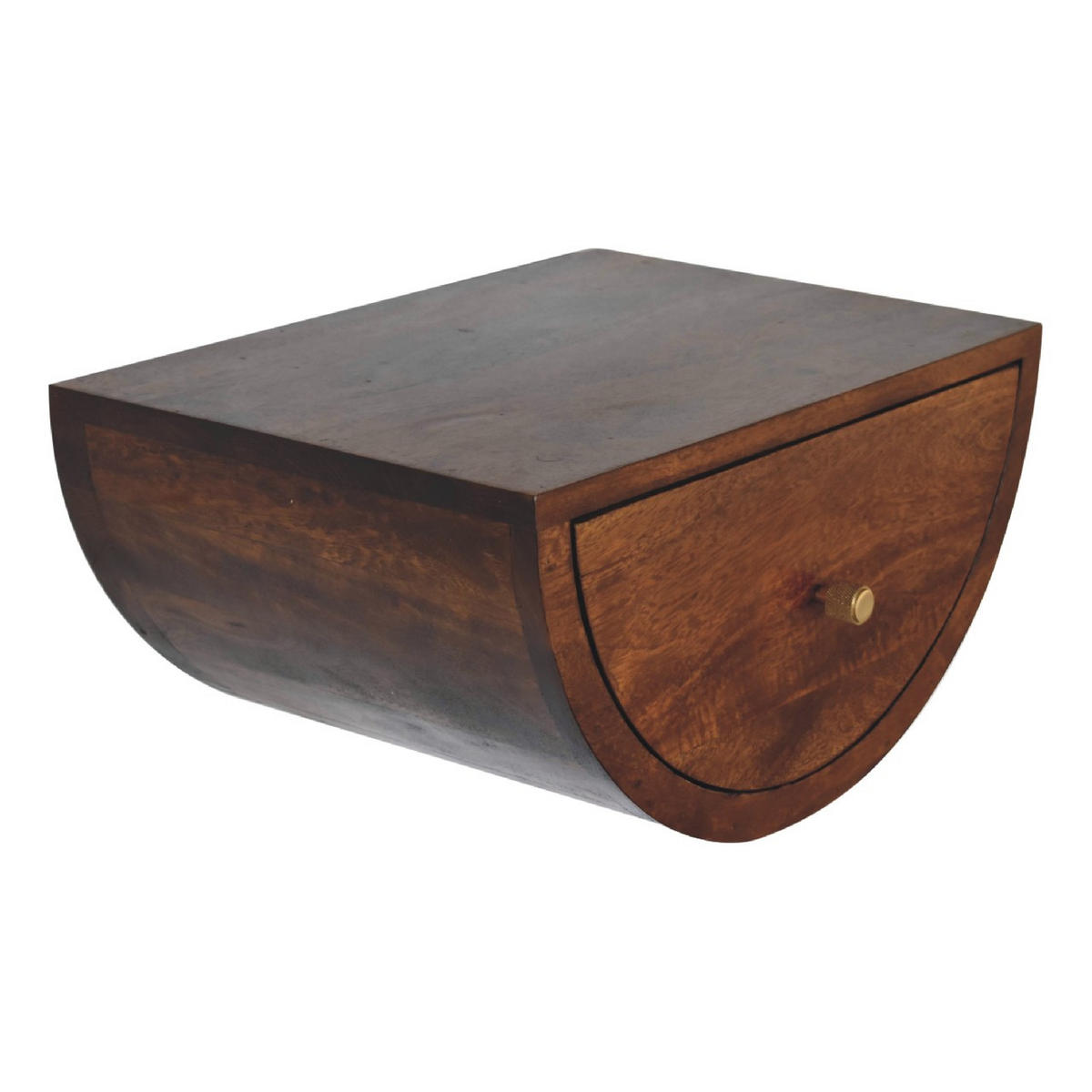 NACHTTISCH Levitate - Kastanienfarben/Messingfarben, Holz/Metall (45/23/32cm) - Artisan Furniture