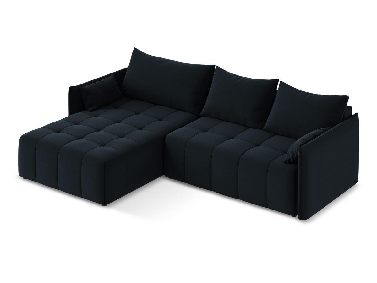 SOFAELEMENT Rechts Samt Stoff Violett - Flieder/Schwarz, Holzwerkstoff/Kunststoff (91/75/166cm) - Makamii
