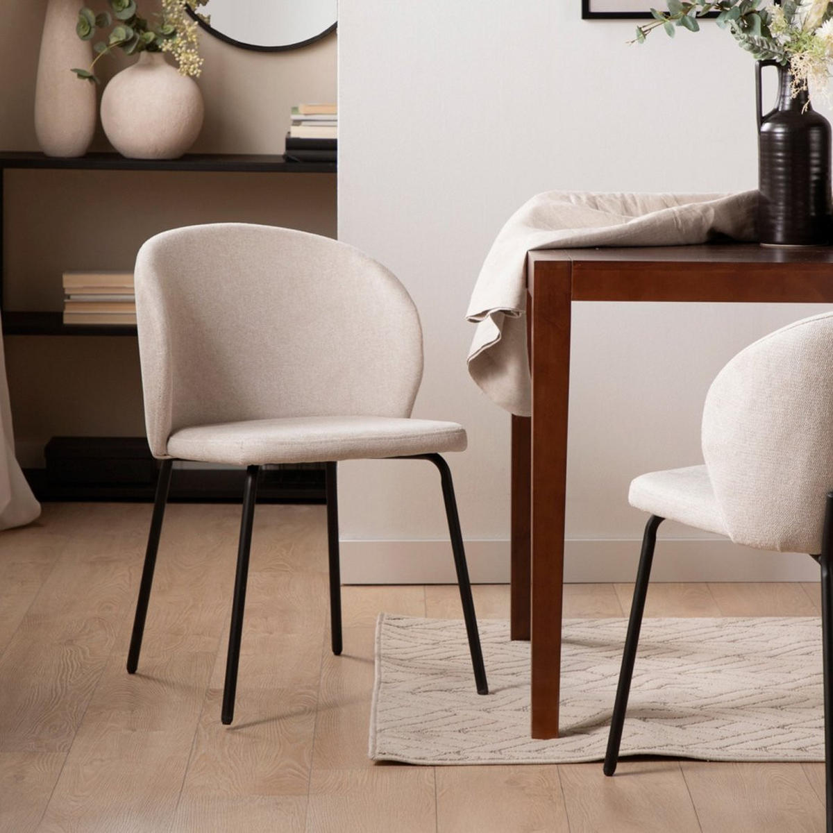 ESSZIMMERSTUHL Norah Beige 49 cm x 80 cm - Beige, Textil (49/80/56cm) - Klast Home