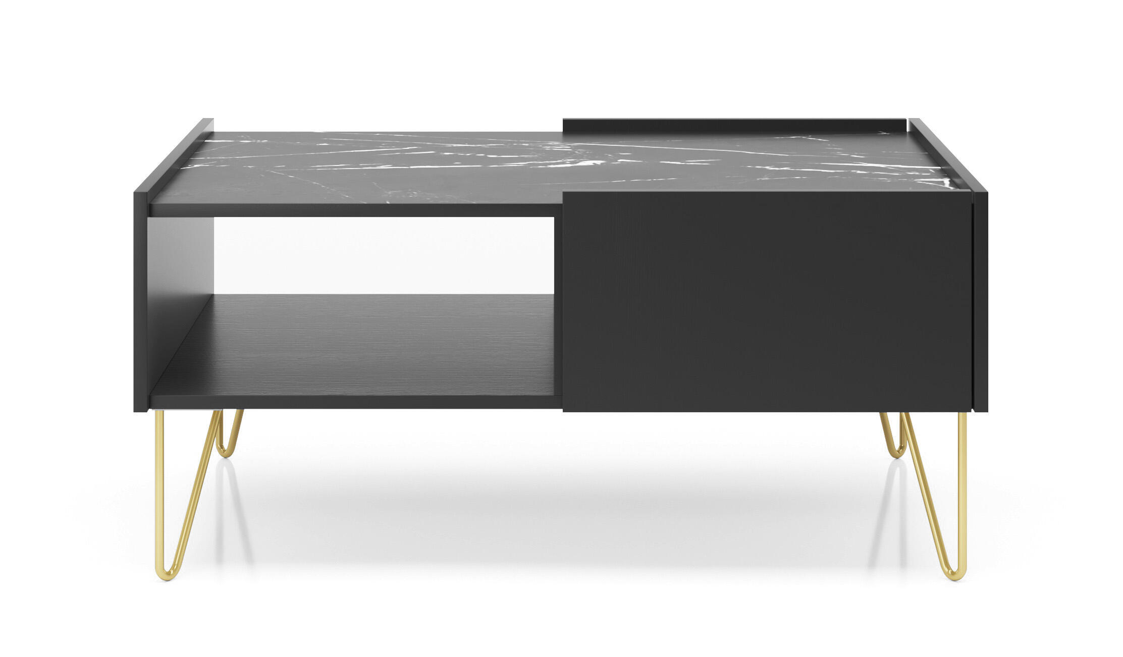 COUCHTISCH SCHWARZ - Schwarz, Holzwerkstoff (65/97/45cm) - FURNLUX