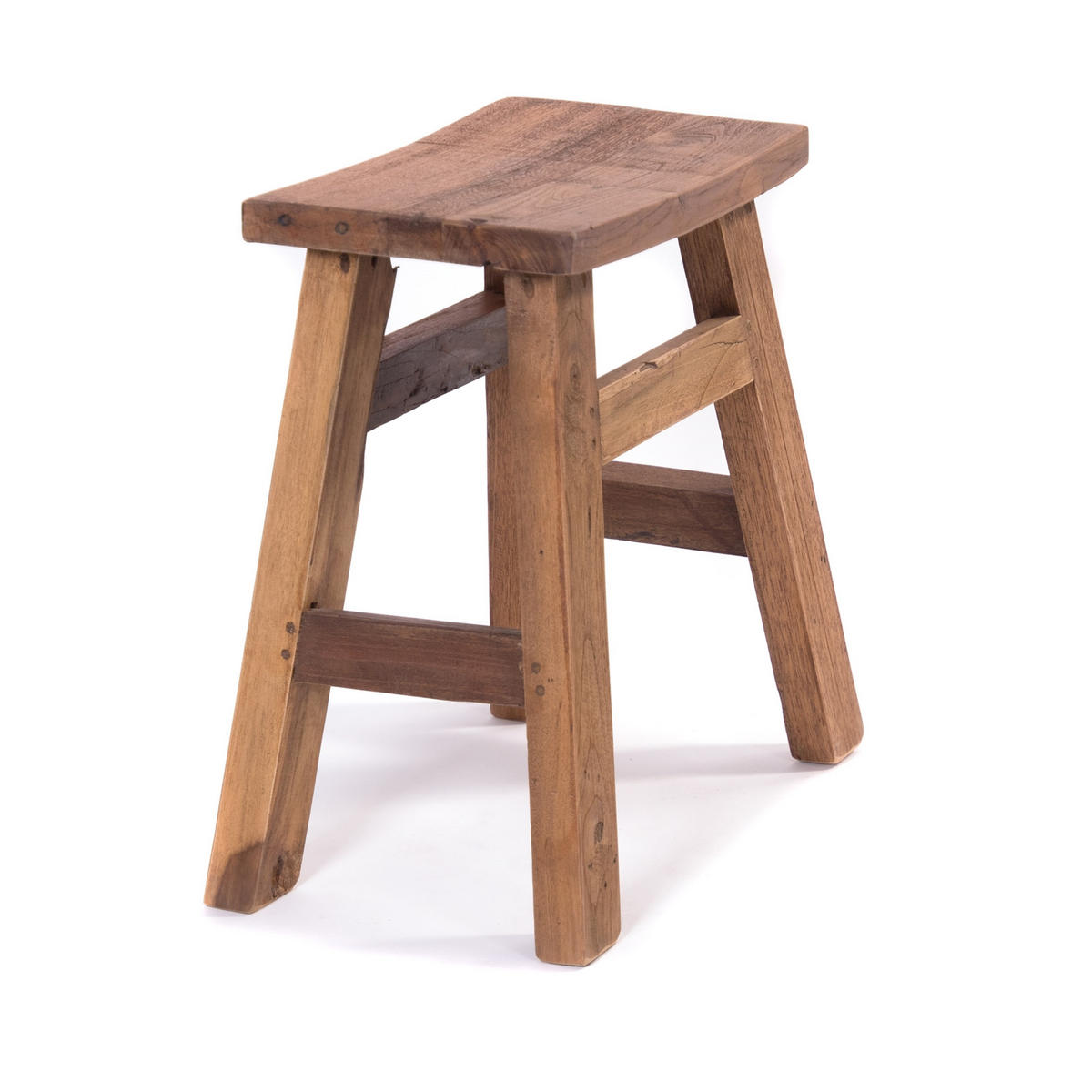 HOCKER HOCKER Noah 50 Recyclingholz massiv naturfarben - Naturfarben, Holz (50/50/30cm) - DESIGN DELIGHTS