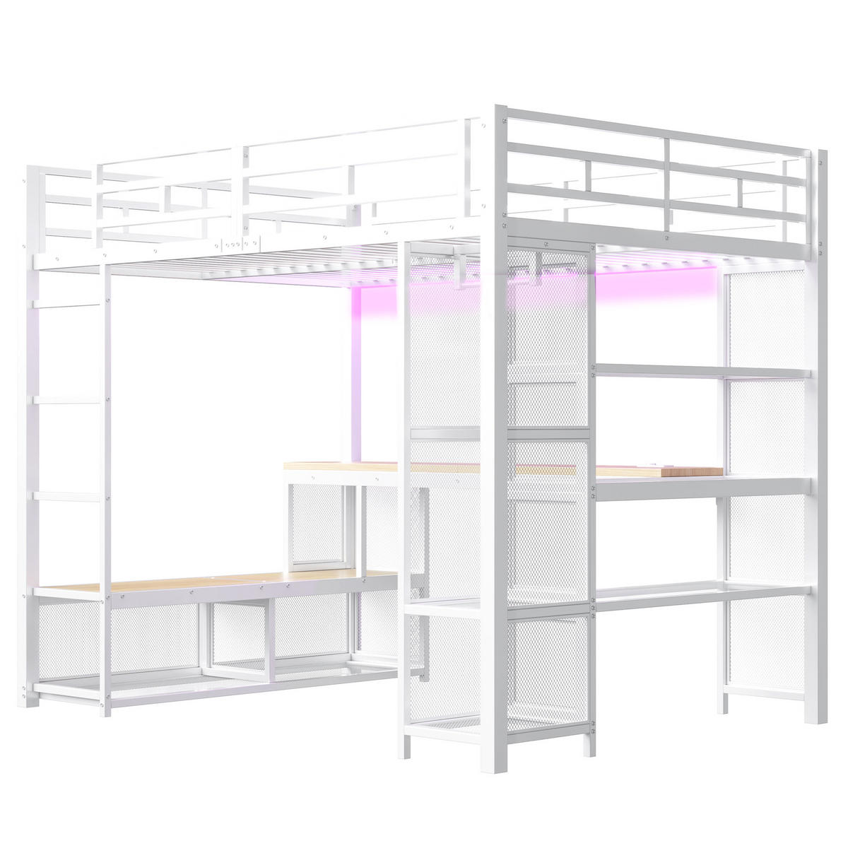 HOCHBETT Metall 140/200 cm Weiß - Weiß, Holzwerkstoff/Metall - Raumix