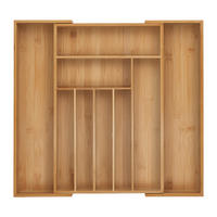 BESTECKKASTEN - Hellbraun, Holz/Kunststoff (50/5/47cm) - Relaxdays