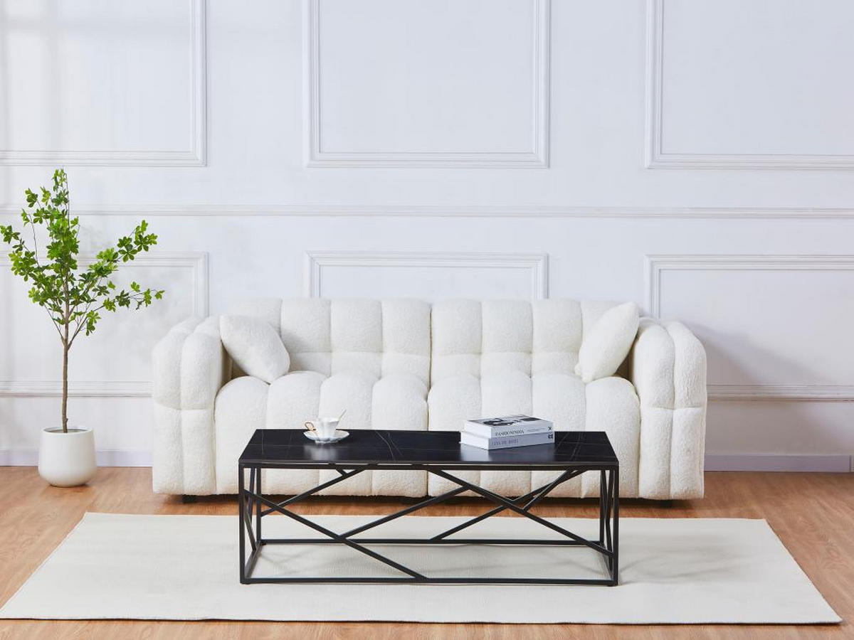 COUCHTISCH - Keramik & Metall - Marmor-Optik Schwarz - MELRONE - Schwarz, Keramik (120/60/40.5cm) - Pascal Morabito