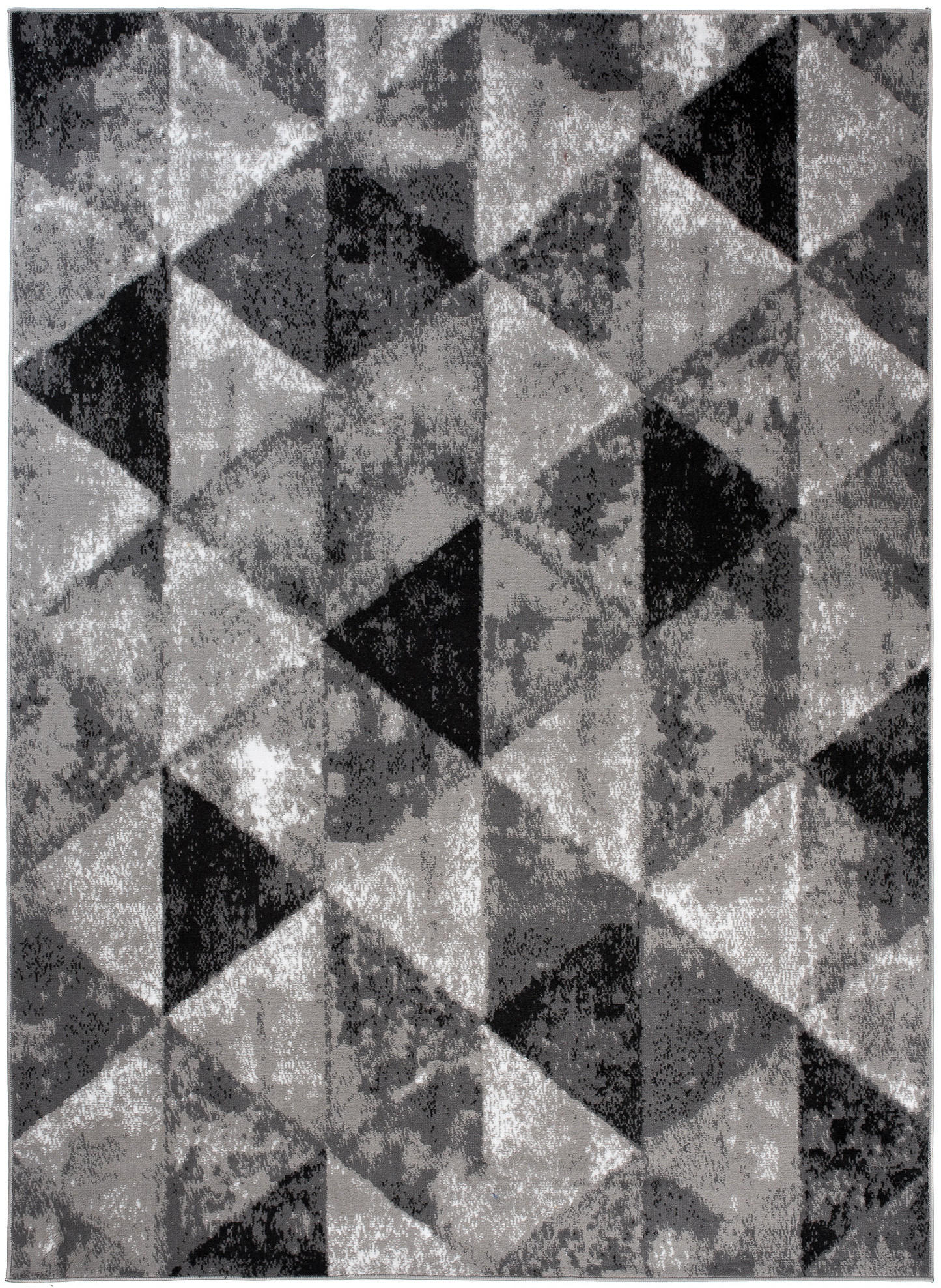 TEPPICH LUXURY Dunkelgrau Dreiecke Meliert 180/250 cm - Graphitfarben, Textil (180/250cm) - Tapiso