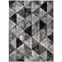 TEPPICH LUXURY Dunkelgrau Dreiecke Meliert 180/250 cm - Graphitfarben, Textil (180/250cm) - Tapiso