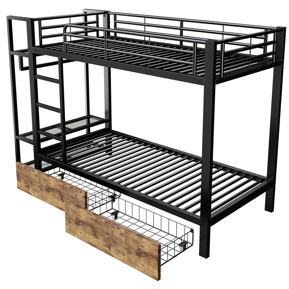 ETAGENBETT Metall Schwarz - Schwarz, Metall (90/200cm) - ComfortXL