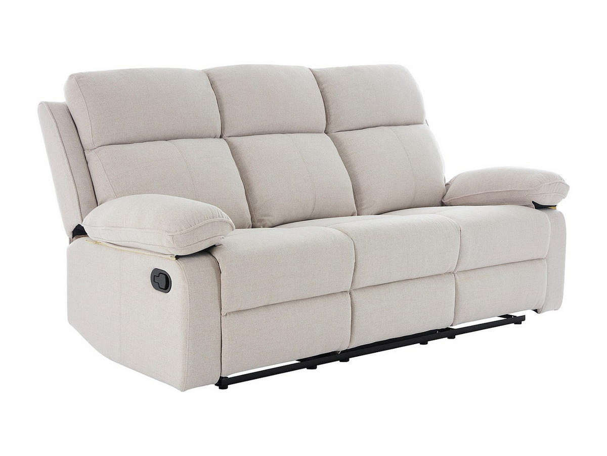RELAXSOFA 3-Sitzer - melierter Stoff - Beige - LANA - Beige, Textil (191/98/95cm) - Vente-Unique