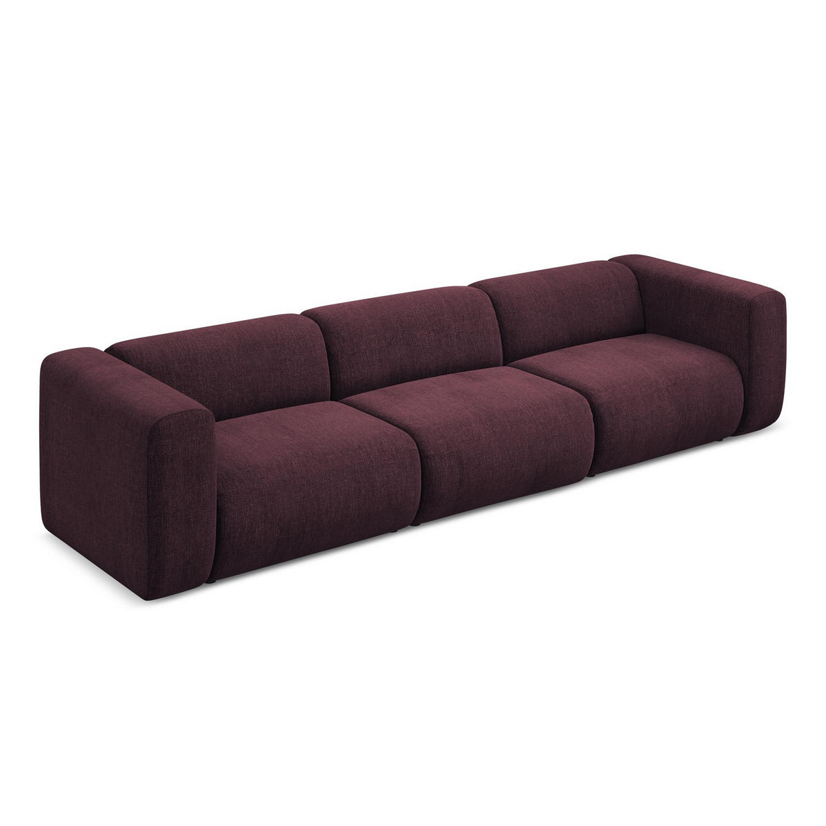 4-SITZER-SOFA Chenille Stoff Rot - Rot/Weinrot, Kunststoff/Textil (319/70/89cm) - LaMiaSofa