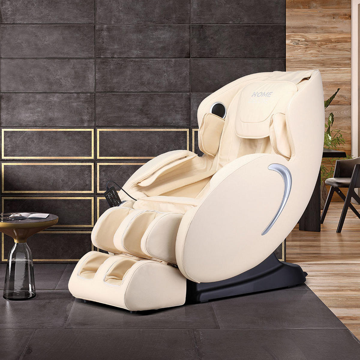 MASSAGESESSEL SONO - Farbe: Beige - Beige, Leder (131/109/74cm) - Home Deluxe