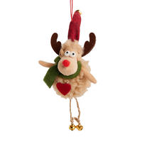 WEIHNACHTSDEKO Hängend RUDI, 24 x 5 cm, Braun, Christbaumschmuck, Weihnachtsbaumdekoration, Christmas, Xmas - Braun, Textil (5/24/8cm) - home&you