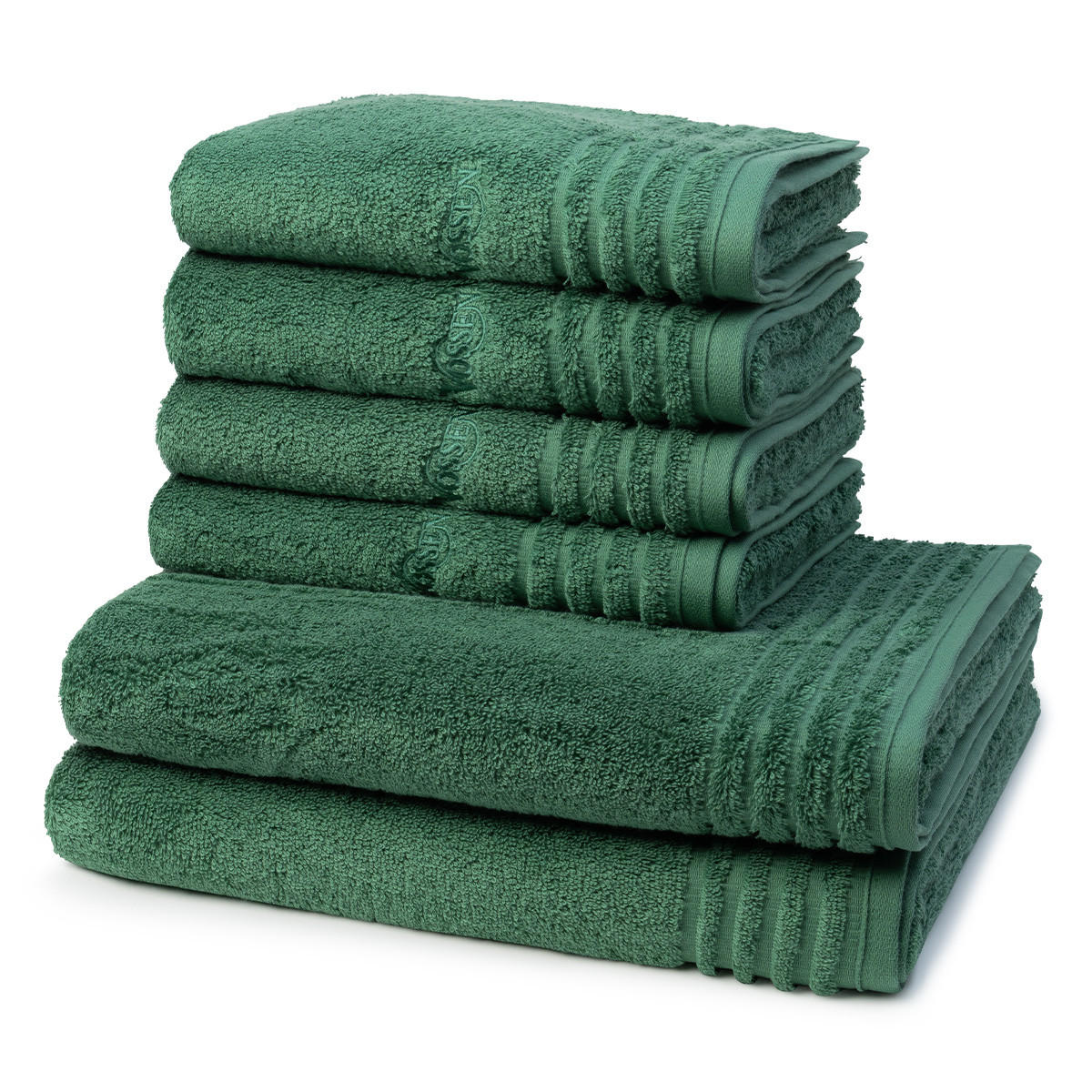 FROTTIERSET Vienna Style Supersoft 6-teilig - Grün, Textil (50/100cm) - Vossen