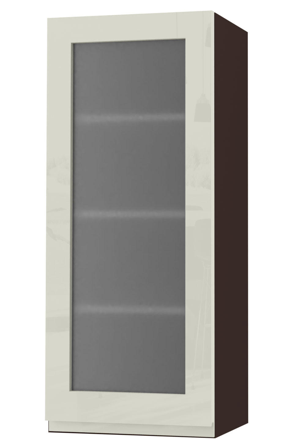 HÄNGESCHRANK Florence W4S/40 Lava / RAL 1013 perlweiß HG 40 / 32,5 / 96cm - Türanschlag rechts - Dunkelgrau/Weiß Hochglanz, Holz/Holzwerkstoff (40/96/32.5cm) - Feldmann-Wohnen