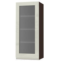 HÄNGESCHRANK Florence W4S/40 Lava / RAL 1013 perlweiß HG 40 / 32,5 / 96cm - Türanschlag rechts - Dunkelgrau/Weiß Hochglanz, Holz/Holzwerkstoff (40/96/32.5cm) - Feldmann-Wohnen