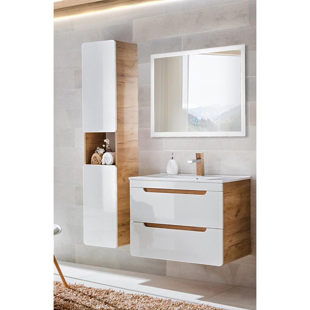 Lomado Badmöbel-Set Weiß 130x200x46 cm