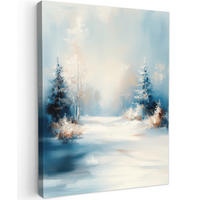 LEINWANDBILD Wald - Winter - Natur - Abstrakt - Schnee 30x40 cm - Weiß, Textil (30/40cm) - MuchoWow