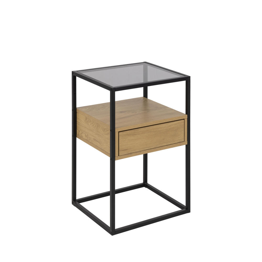 NACHTTISCH - Klares Holz - Eschefarben, Holz (40/60/35cm) - Drawer