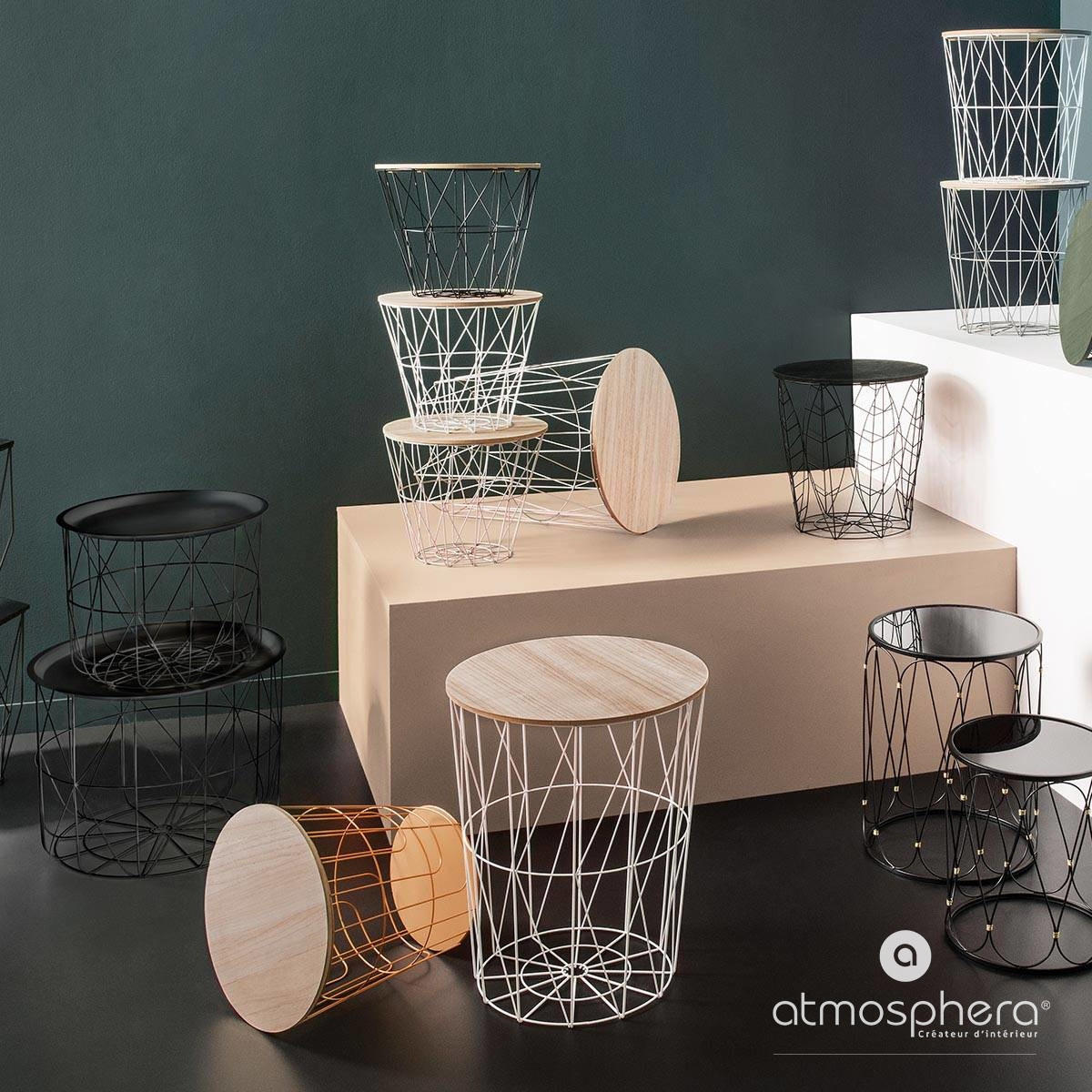 BEISTELLTISCH rund, Holz, Weiß - Weiß, Holzwerkstoff (47/47/57cm) - Atmosphera Createur d´interieur