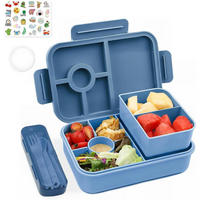 BROTDOSE Kinder mit Fächern 1300ML Dunkelblau - Blau, Kunststoff (15/5.5/22cm)