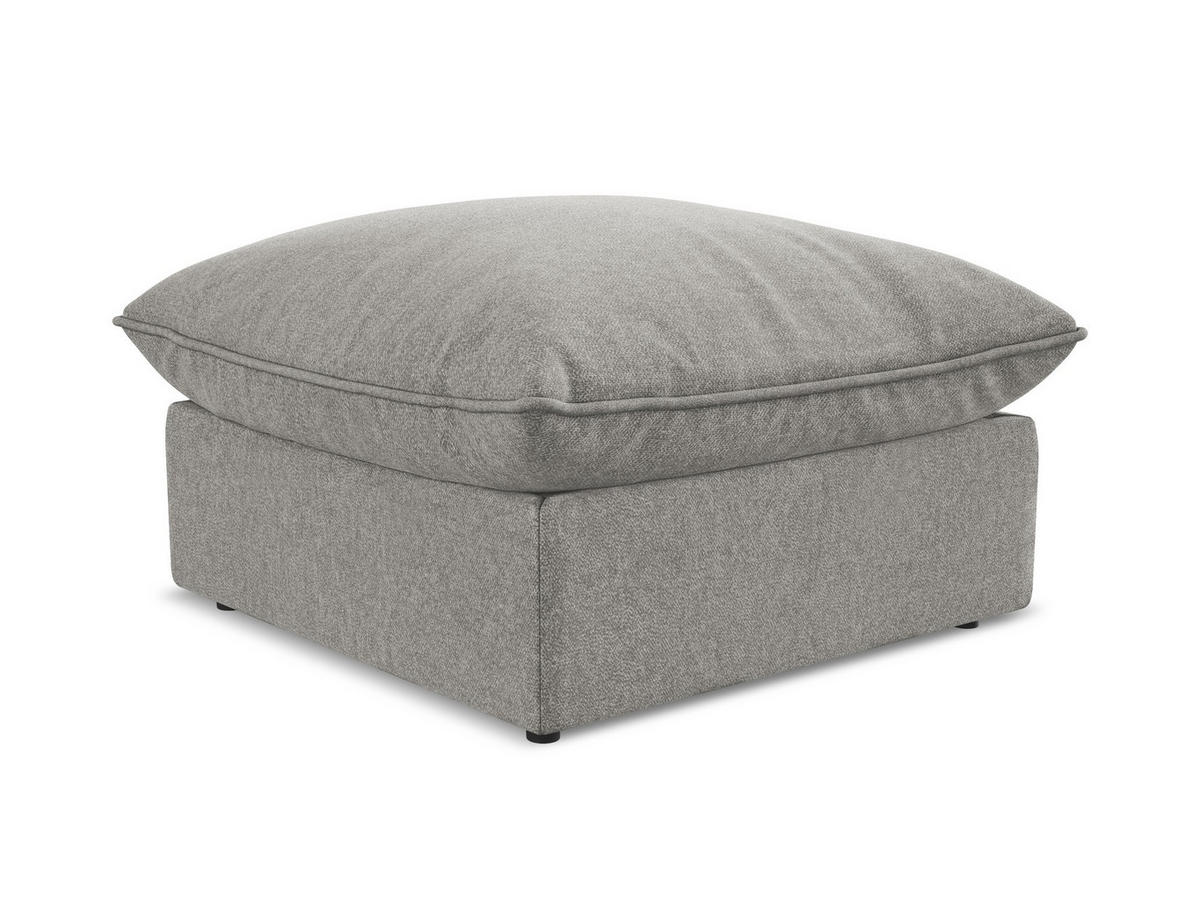 POUF Samt Stoff Grau - Schwarz/Grau, Holzwerkstoff/Kunststoff (75/45/75cm) - Makamii