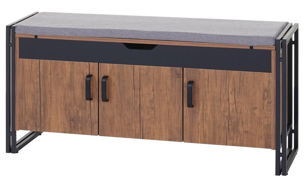 GARDEROBE MIT SITZBANK Holz - Braun, Holzwerkstoff (110/53/30cm) - MCW