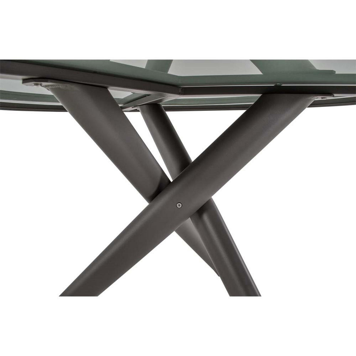 GARTENTISCH Mojito - Grau - 120/120/74 cm - Grau, Glas (120/120/74cm) - Lesli Living