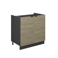 SPÜLENUNTERSCHRANK Fame-Line Eiche Paneel 80 cm ohne Arbeitsplatte - Eichefarben/Anthrazit, Holzwerkstoff (80/82/51.6cm) - Vicco