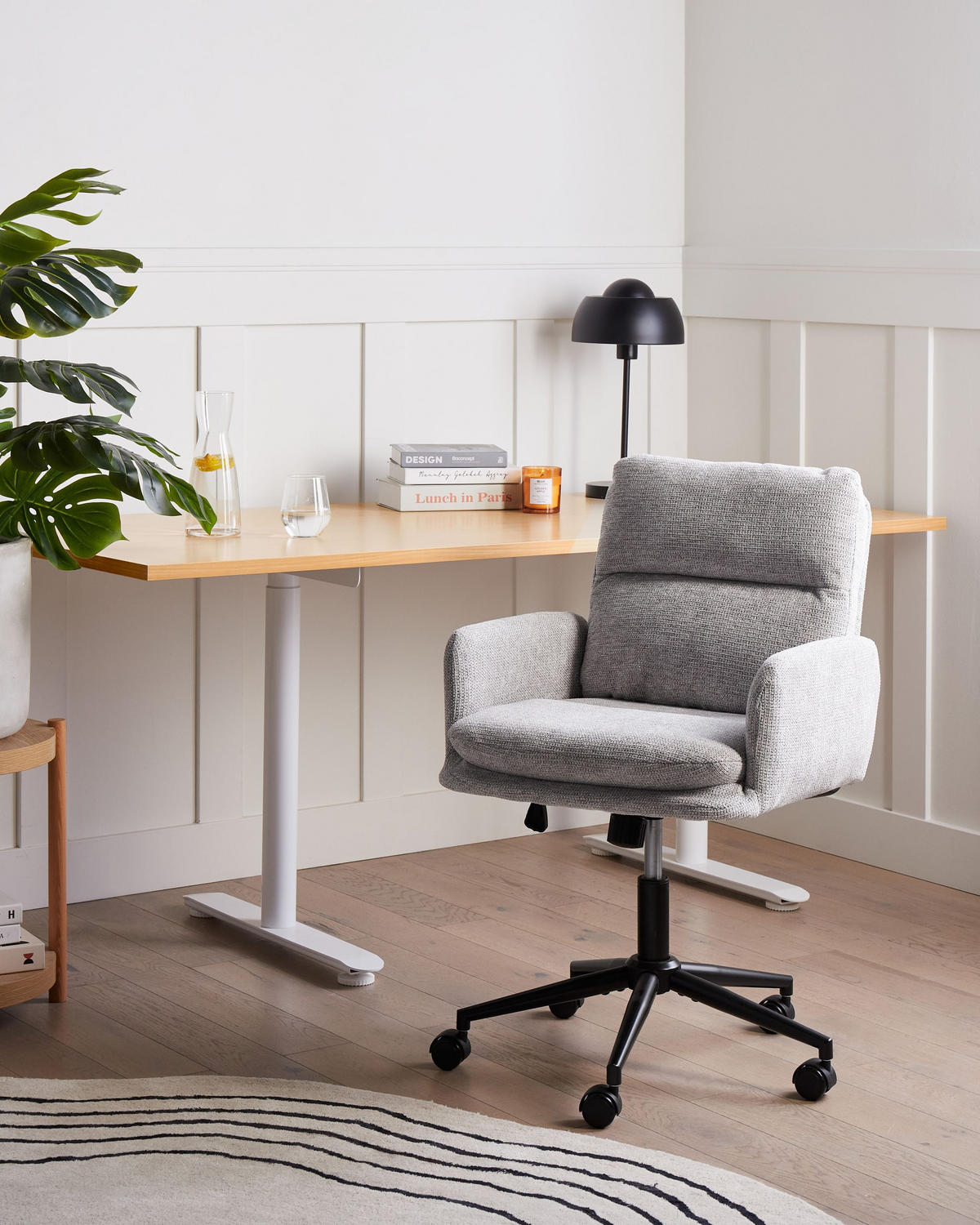 BÜROSTUHL Hellgrau Constantia - Hellgrau, Textil (58/86/58cm) - Beliani