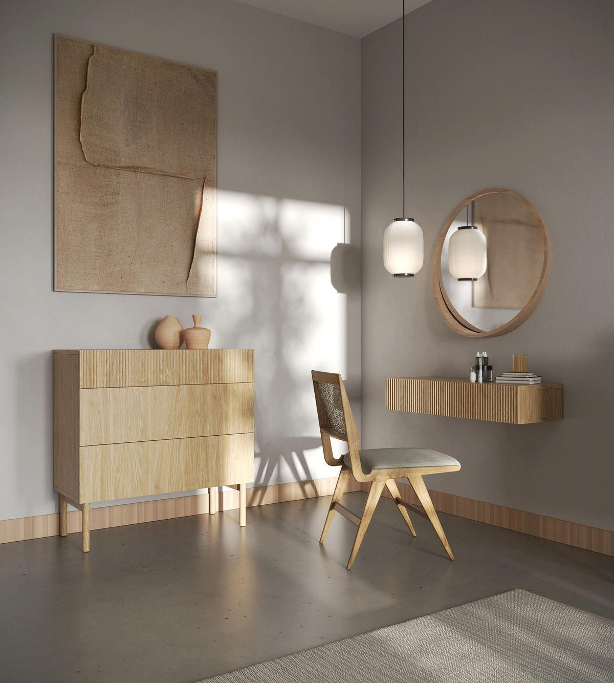 HÄNGEKONSOLE Nolie Eichenholzoptik mit Schublade 90 cm - Eichefarben, Holzwerkstoff (90/17/35.6cm) - Selsey