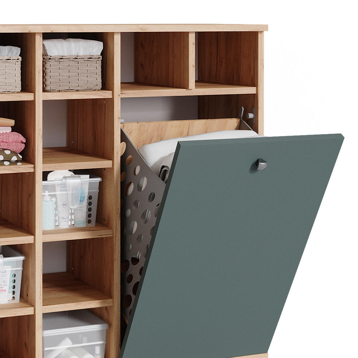 BADSCHRANK Fynn Grün 78.4 x 91.6 cm - Grün, Holzwerkstoff (78.4/91.6/34cm) - Vicco