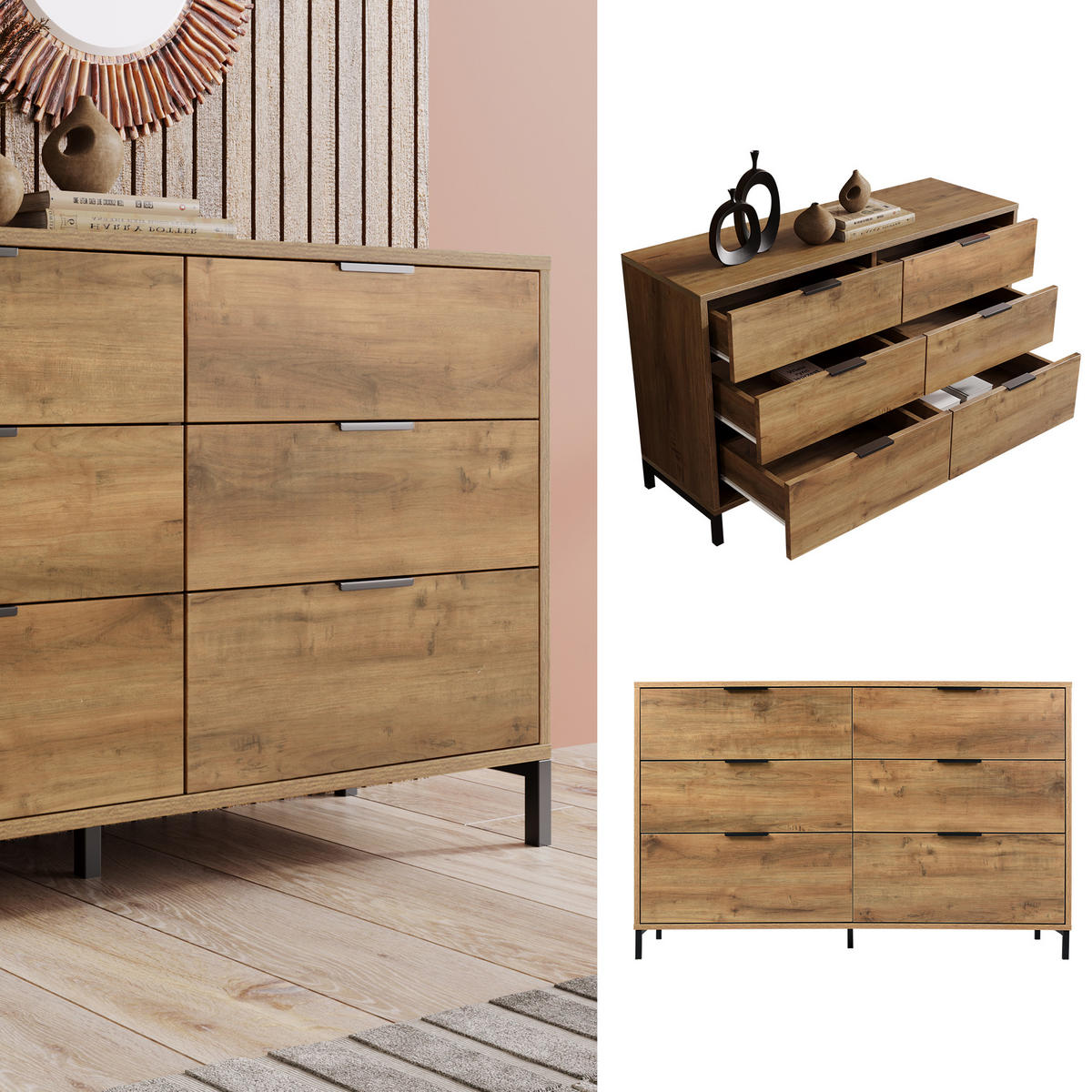 SIDEBOARD braun 120/40/76 cm - Braun, Holzwerkstoff (120/76/40cm) - Urban Meuble